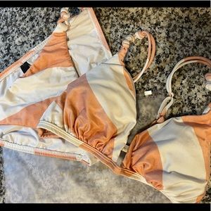 ViX coral and white knotted bikini
